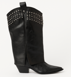 Studded Western Boots in Black ** Clearance Final Sale**