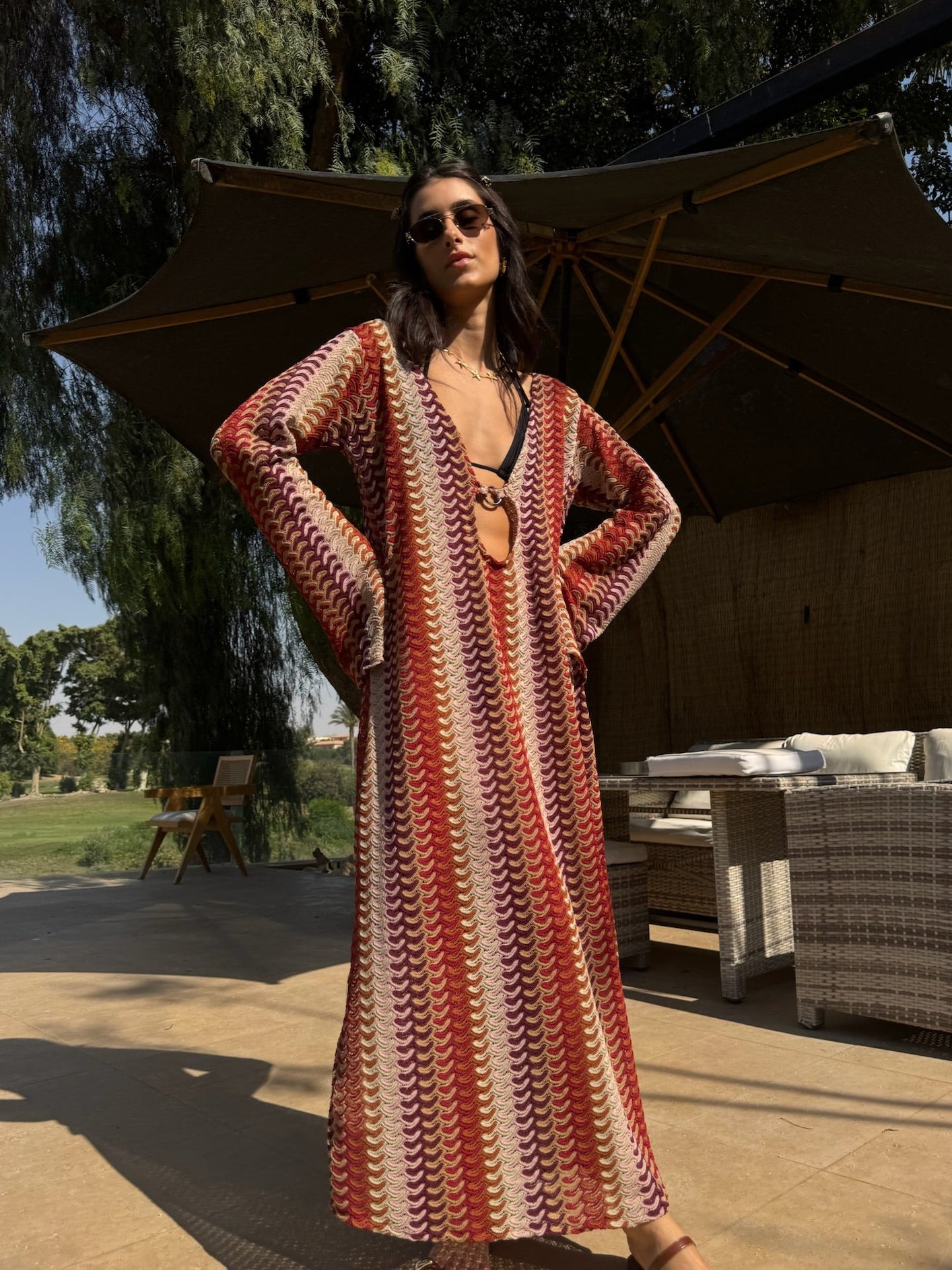 Salina’s Maxi dress in Earth Tones