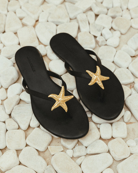 Inez Slippers in Gold Star-Fish