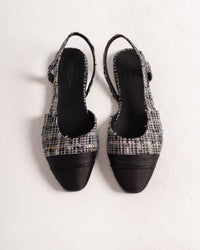 Jackie-O Slingback flats in Black Plaid