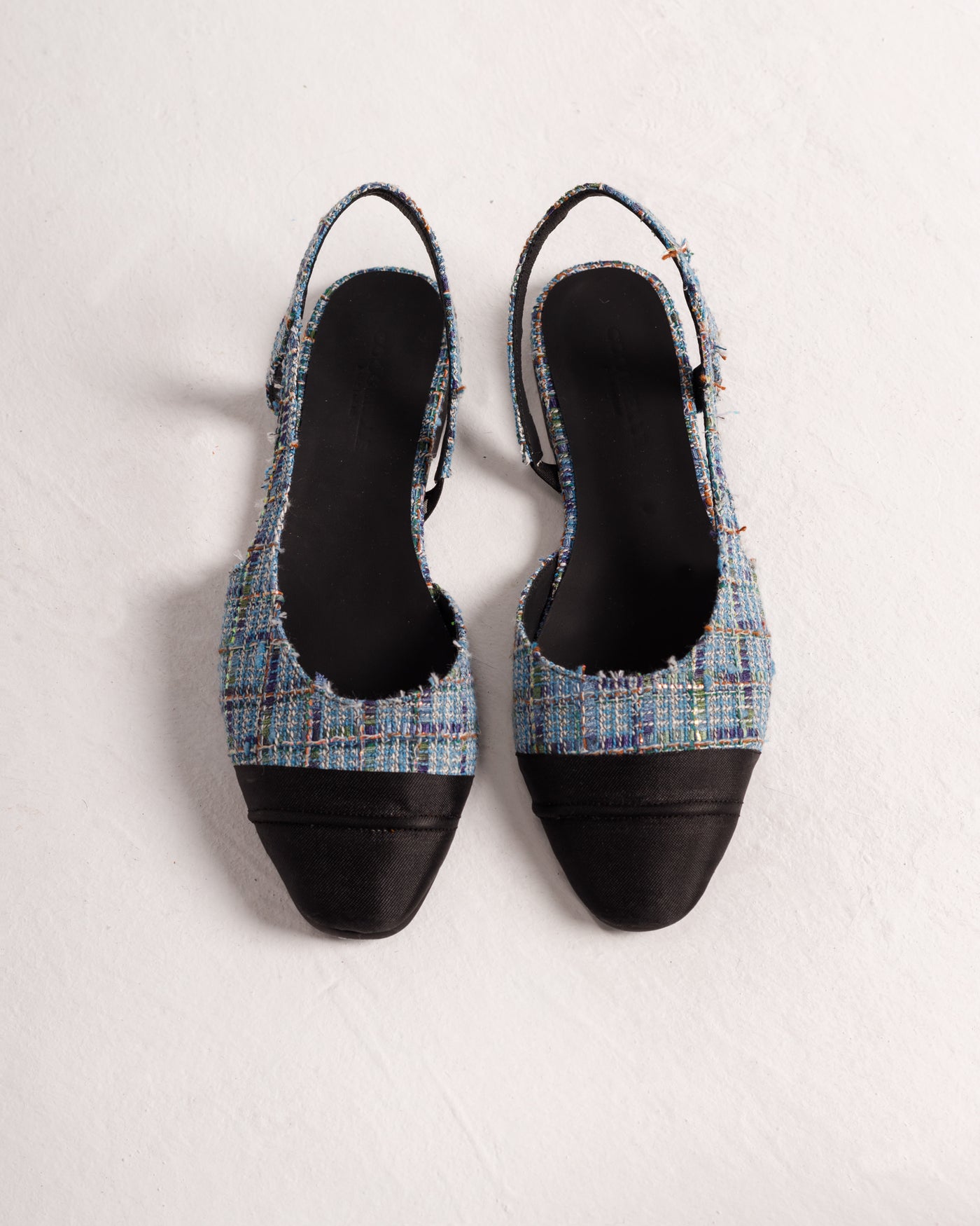 Jackie-O slingback flats in Denim Plaid