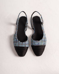 Jackie-O slingback flats in Denim Plaid