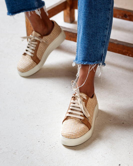 Marcy Sneaker in Raffia