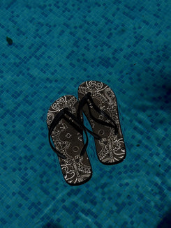 Flip-Flops in Olive Bandana