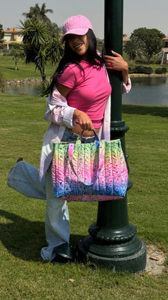 Bandana Quilted Tote Bag in Ombres