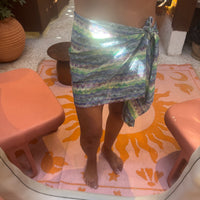 Aquamarine weave sarong by COCOBELLE, view 4
