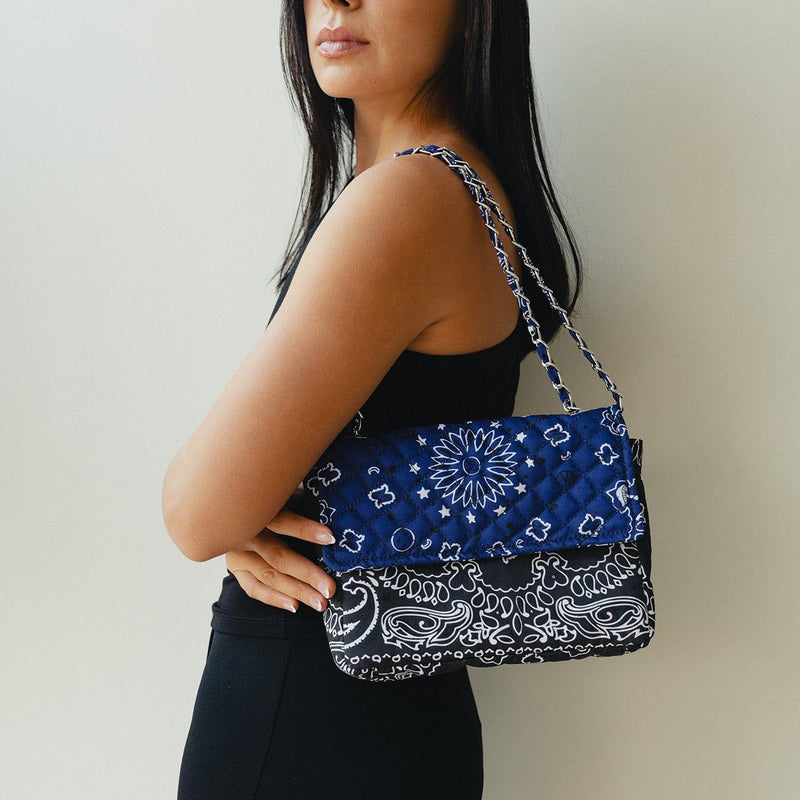Bandana Flap-Bag in Blue/Black (SOLD OUT Pre-order: Shipping October 21)