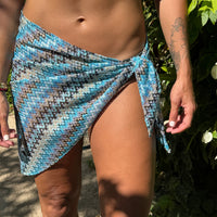 Blue chevron weave mini sarong by COCOBELLE