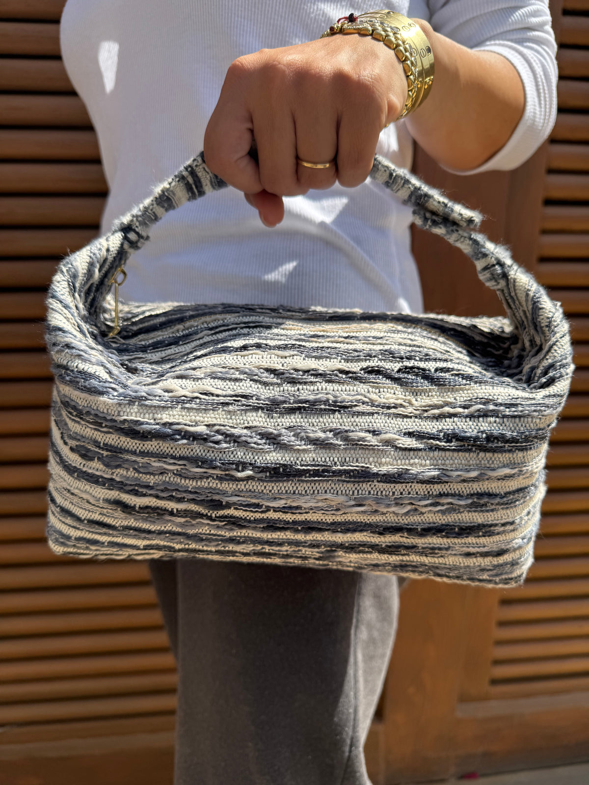 Bric top handle bag in Tulum grey by COCOBELLE, view 2