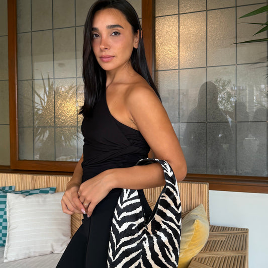 Demure mini bag in wild zebra by COCOBELLE