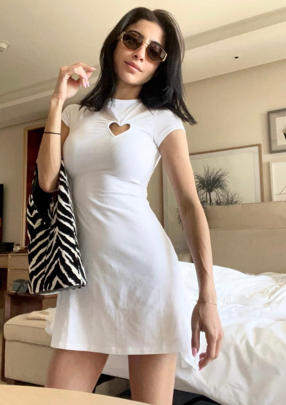 Demure mini bag in wild zebra by COCOBELLE, view 4