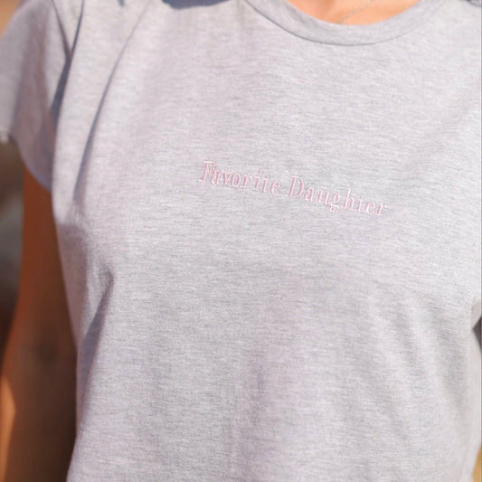 Favorite Daughter embroidered cropped T-shirt by COCOBELLE