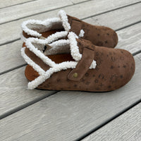 Girls' Celestial suede and shearling clogs by COCOBELLE, view 2
