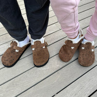 Girls' Celestial suede and shearling clogs by COCOBELLE, view 3