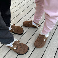 Girls' Celestial suede and shearling clogs by COCOBELLE, view 4