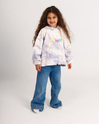 Girls' Happy tie-dye sweatshirt in lilac by COCOBELLE, view 3