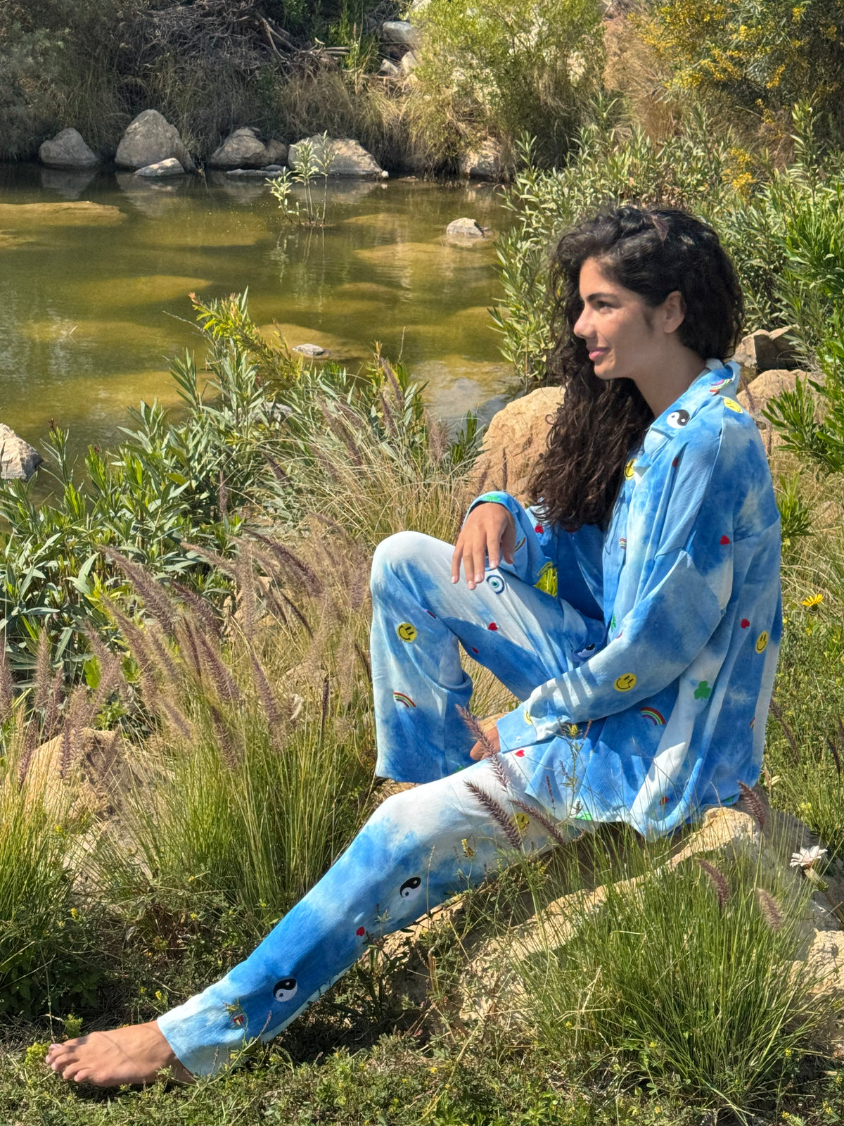 Hippie-Funk hand-dyed tie-dye It-Girl set by COCOBELLE, view 3
