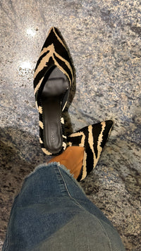 Iconic Kitten-Heel Mules in Zebra by COCOBELLE, view 2