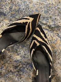 Iconic Kitten-Heel Mules in Zebra by COCOBELLE, view 4