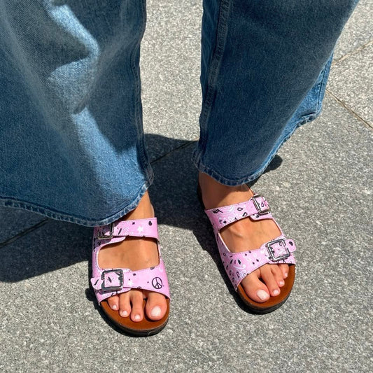 Isabel Slides in Pink Bandana by COCOBELLE