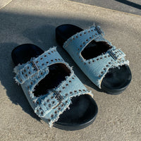 Isabel Slides in Denim by COCOBELLE