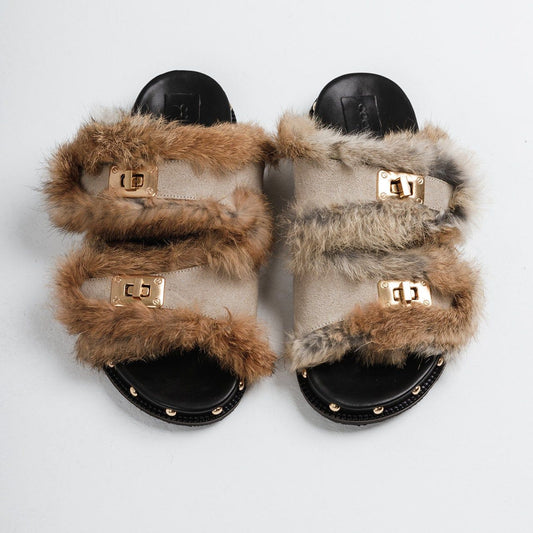 Isabel 100% Rabbit fur in Natural by COCOBELLE