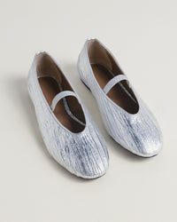 Jackie-O metallic silver ballerina flats by COCOBELLE