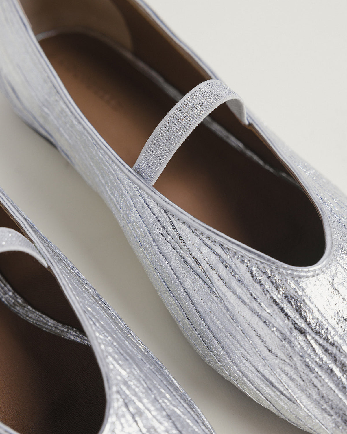 Jackie-O metallic silver ballerina flats by COCOBELLE, view 2
