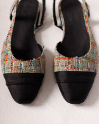 Jackie-O slingback ballerina flats in colored plaid by COCOBELLE