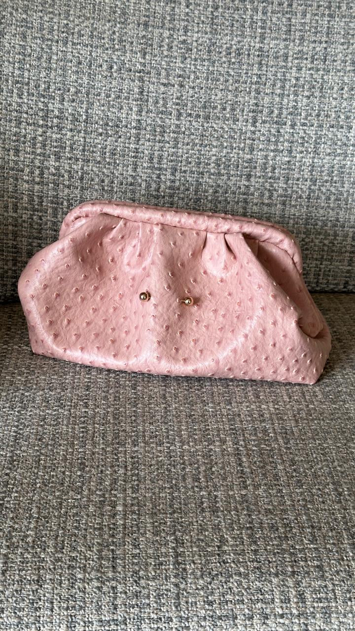 “Le Spec” Maya Clutch in Blush Croc