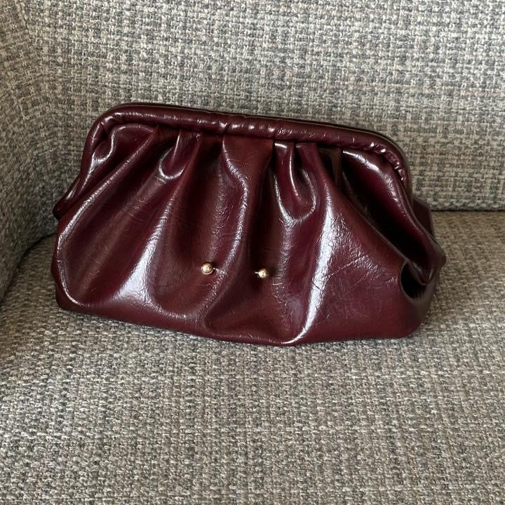 “Le Spec” Maya Clutch in Burgundy