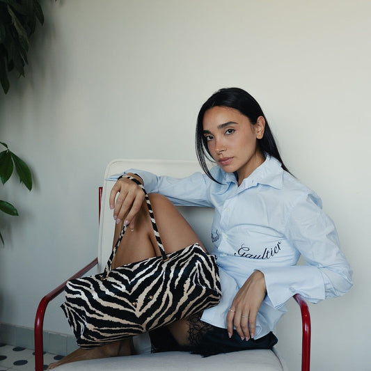Le Spec shoulder bag in wild zebra by COCOBELLE