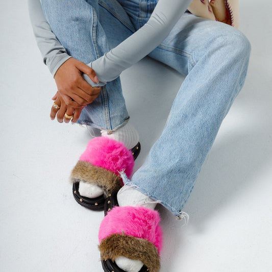 Lyla 100% Rabbit Fur in Hot Pink Delight by COCOBELLE