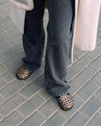 Milah clogs in leopard with shearling lining by COCOBELLE, view 3