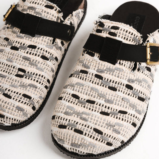 Handmade Milah clogs in nomad Egyptian kiliim by COCOBELLE