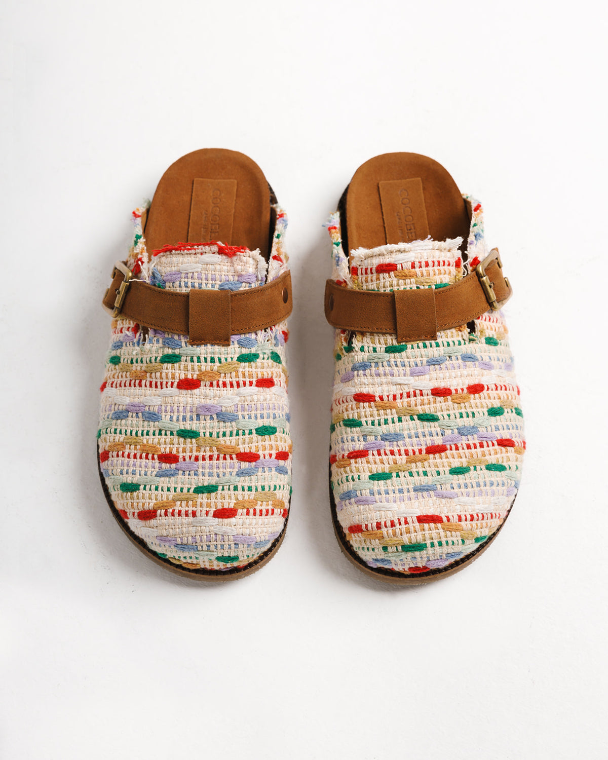 Handmade Milah clogs in tribal Egyptian kiliim by COCOBELLE