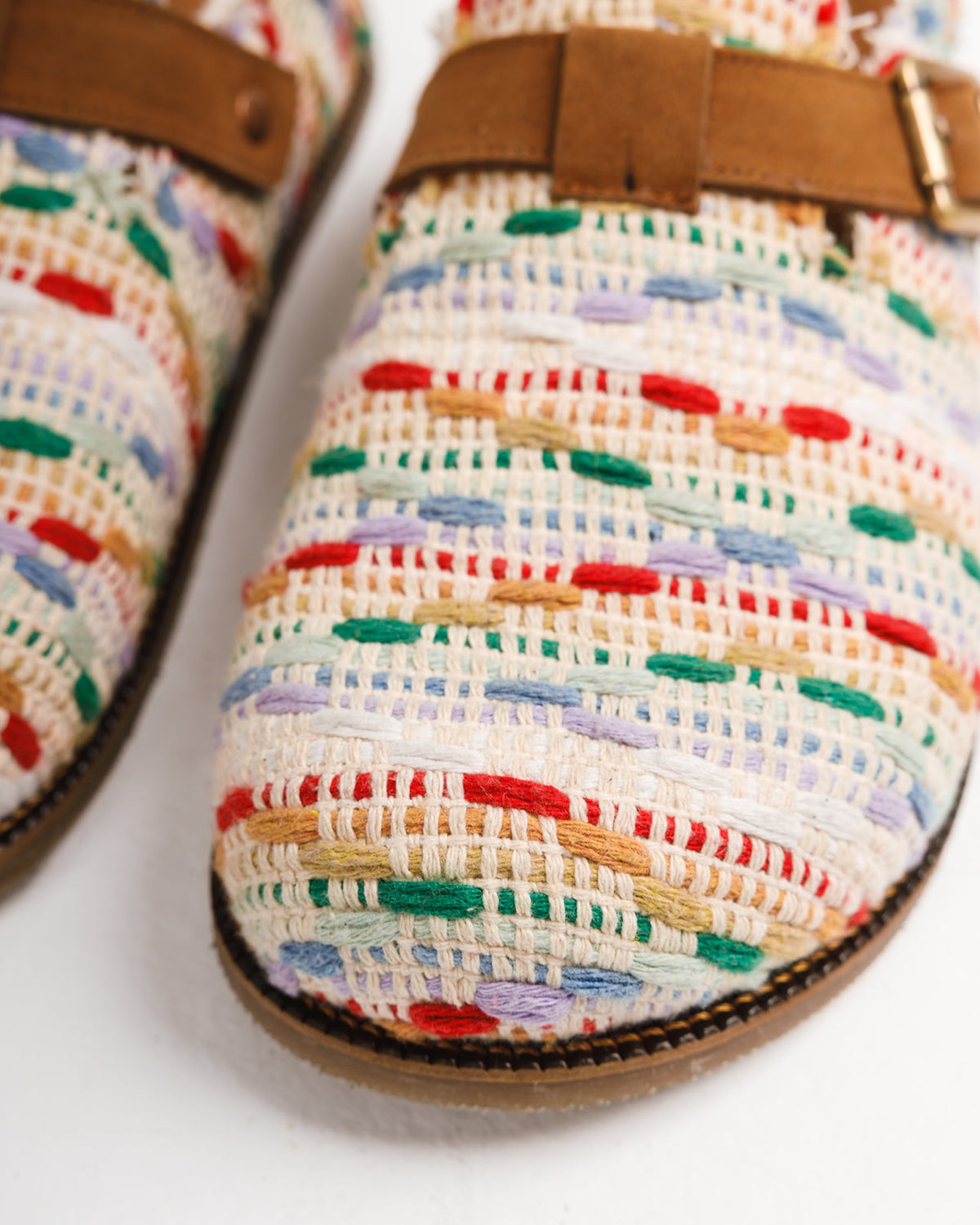 Handmade Milah clogs in tribal Egyptian kiliim by COCOBELLE, view 2