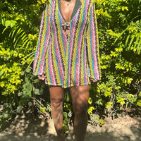 Salina's crochet beach dress in candy weave by COCOBELLE