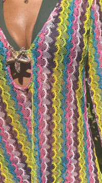 Salina's crochet beach dress in candy weave by COCOBELLE, view 2