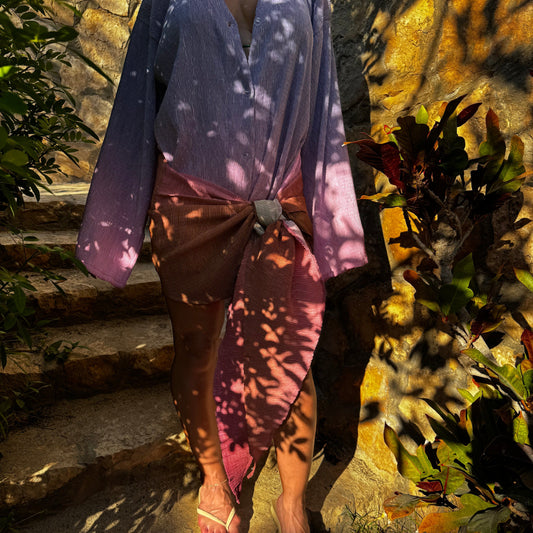 Soraya beach dress in sunset ombrés by COCOBELLE