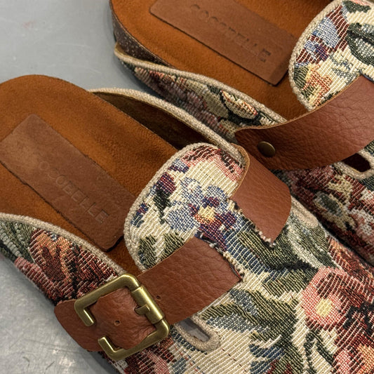 Teta's Cushion tapestry flat clogs by COCOBELLE