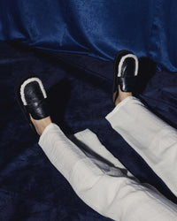 Zoey clogs in black with shearling by COCOBELLE, view 2