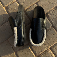 Zoey clogs in black with shearling by COCOBELLE, view 3