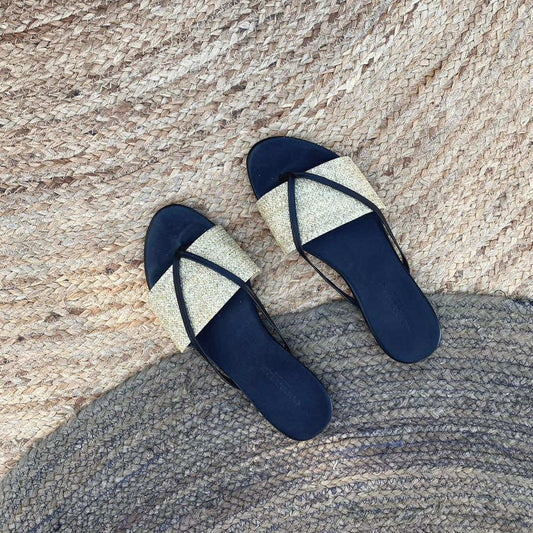 Athena on Raffia Slides by COCOBELLE